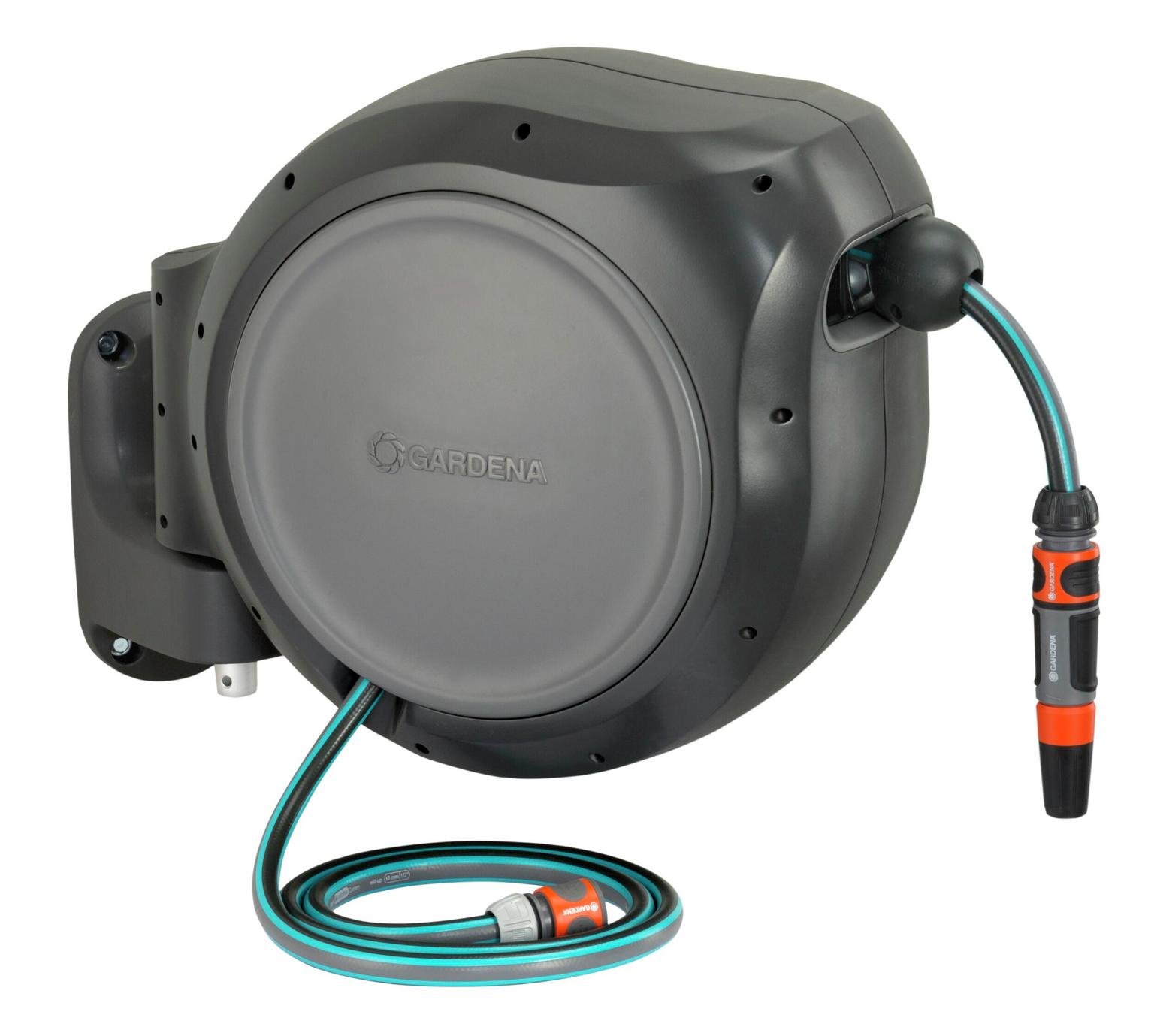 GARDENA 25m Auto Rewind Wall Mountable Hose Box