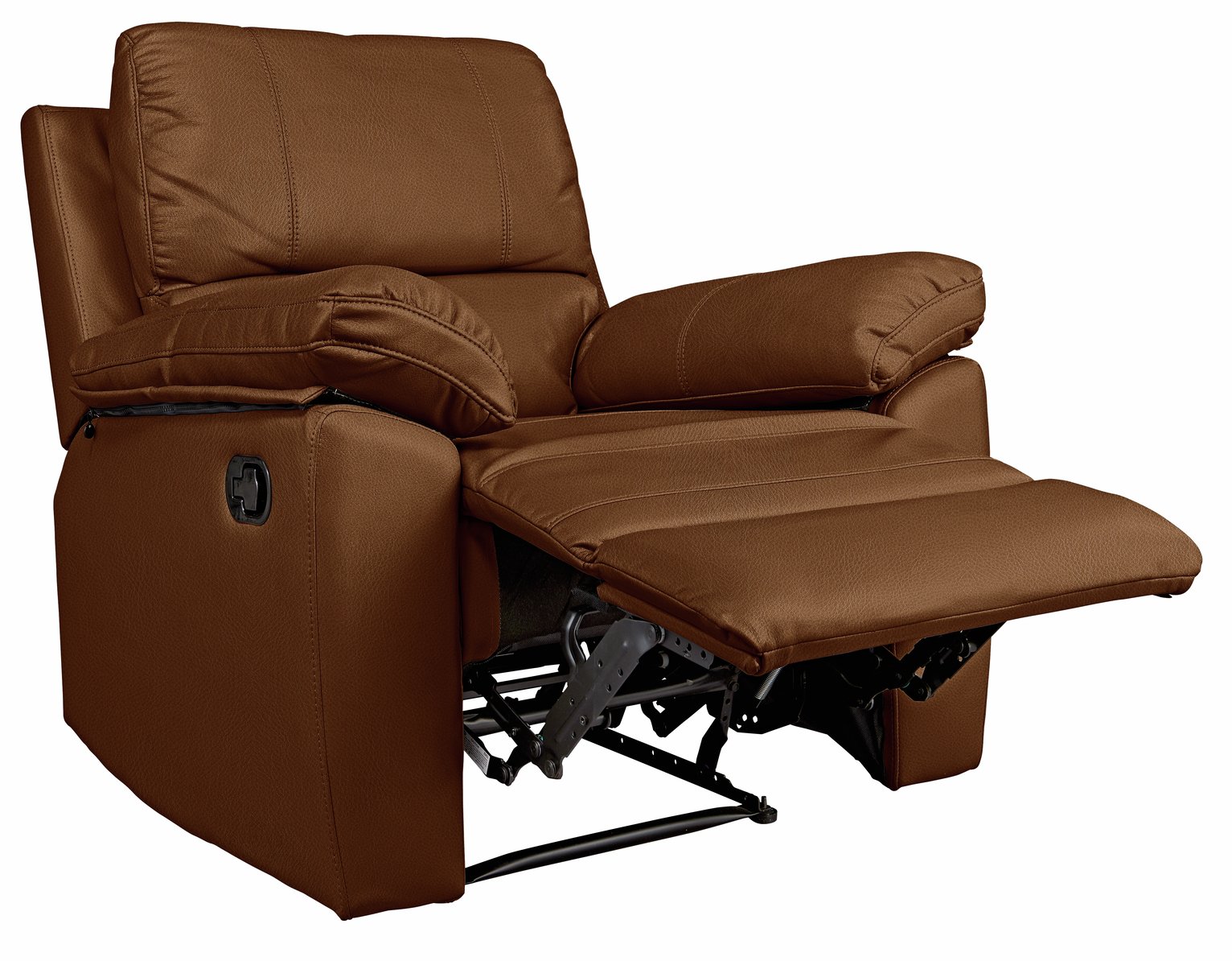 Argos Home Toby Faux Leather Manual Recliner Chair - Tan