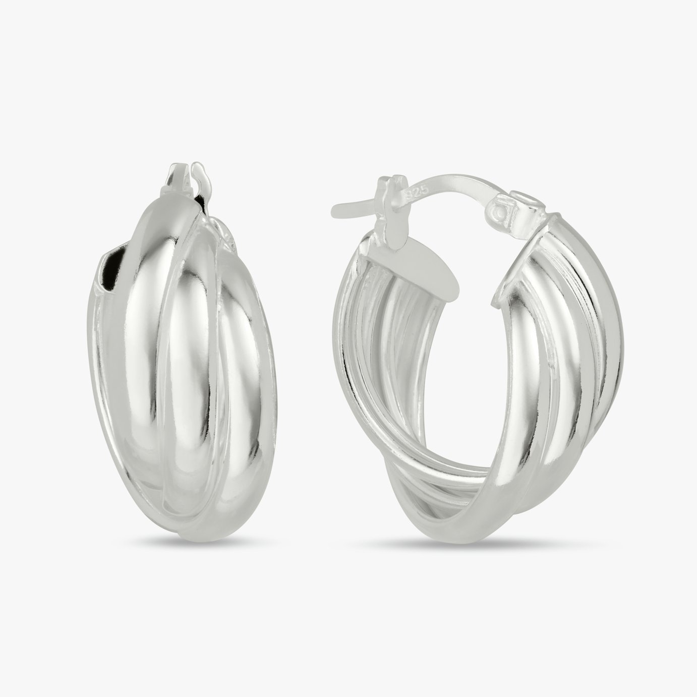 Revere Sterling Silver Three Layered Hoop Earrings
