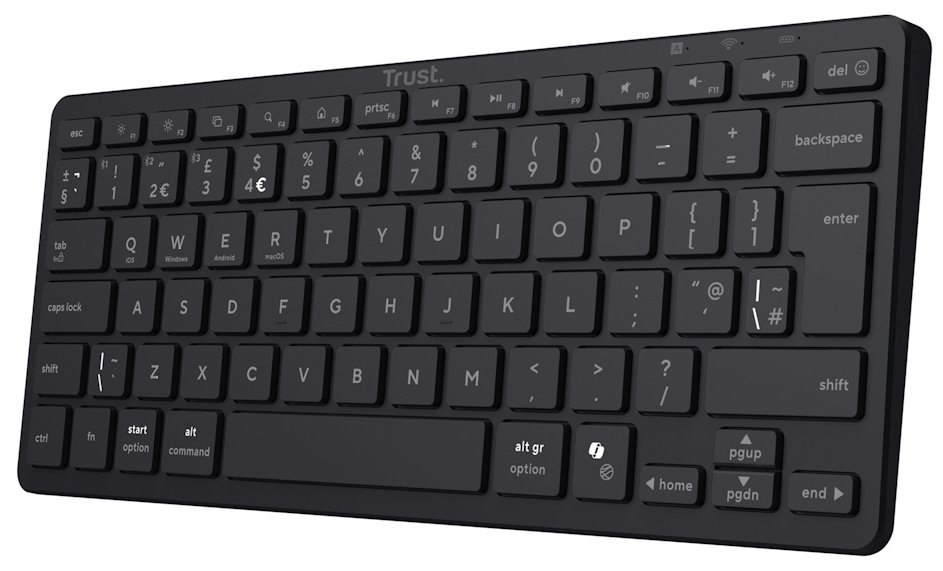 Trust Nado II Multi-Device Wireless Bluetooth Keyboard - Black