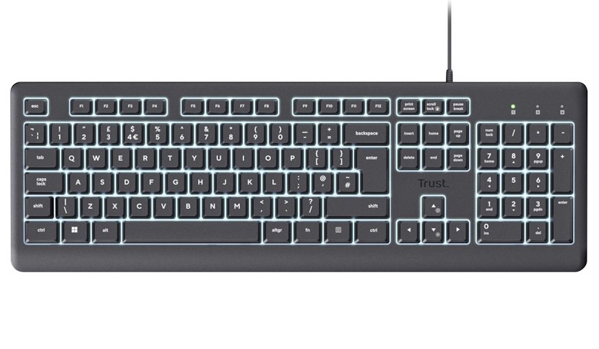 Trust Primo Illuminated Wired Keyboard - Black