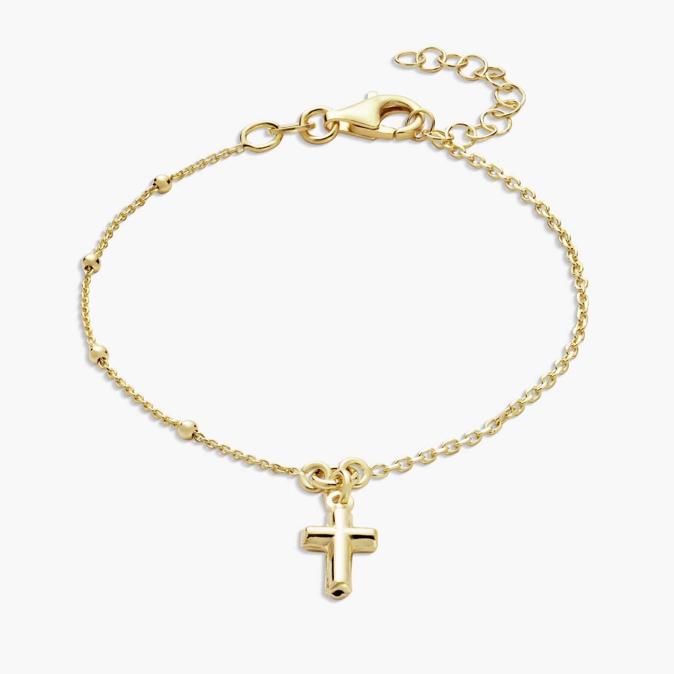 Revere 9ct Gold Plated Sterling Silver Cross Bracelet