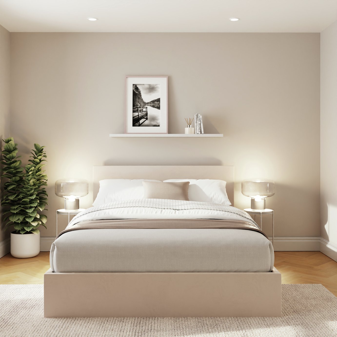 GFW End Lift Velvet Ottoman Bed