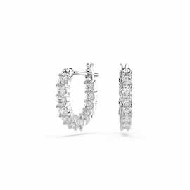 Swarovski Matrix Vittore White Crystal Stones Hoop Earrings