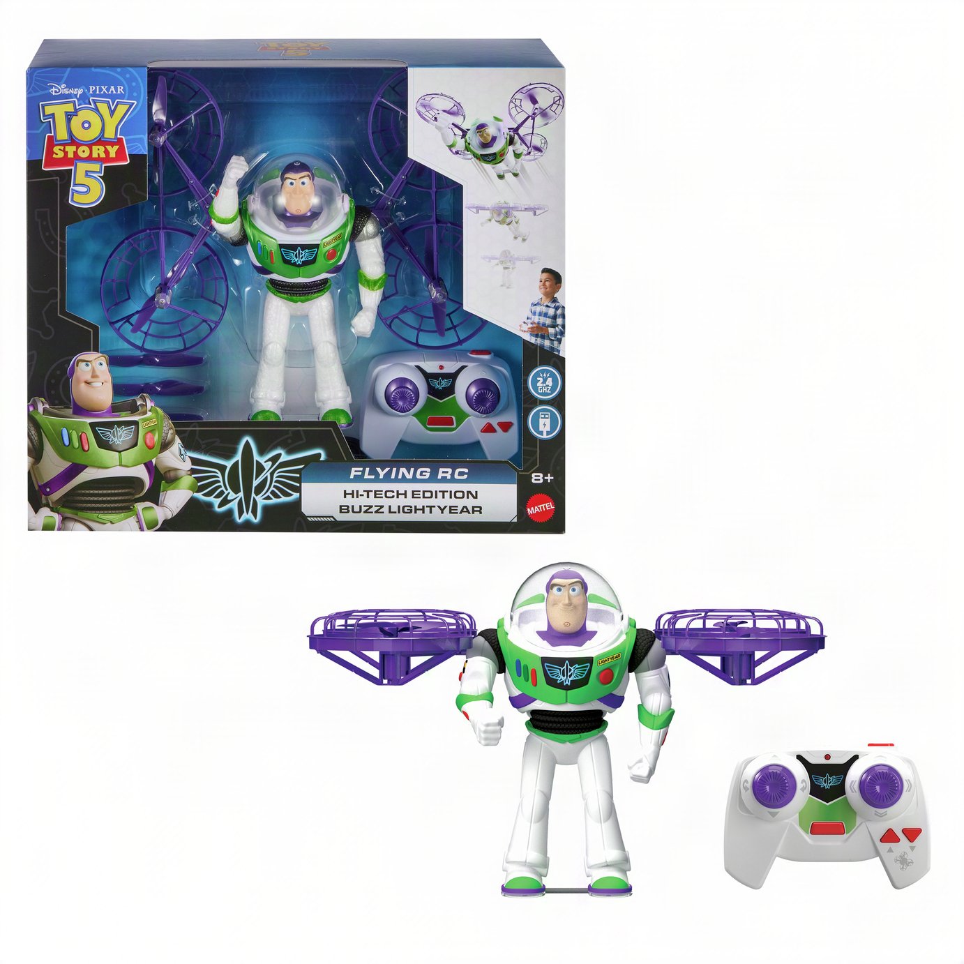 Disney Pixar Toy Story 5 Flying RC Hi-Tech Edition Buzz Lightyear Action Figure