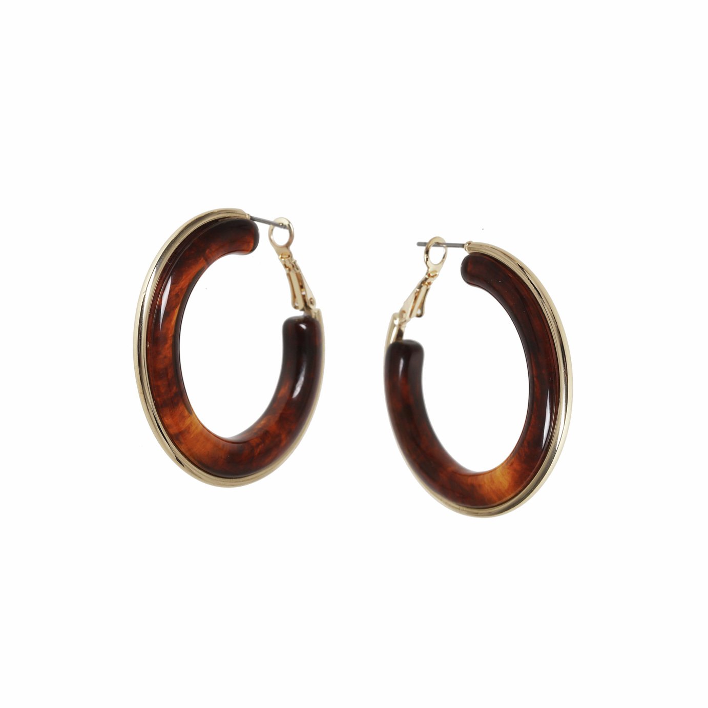 Freedom Brown Tortoiseshell Hoop Earrings