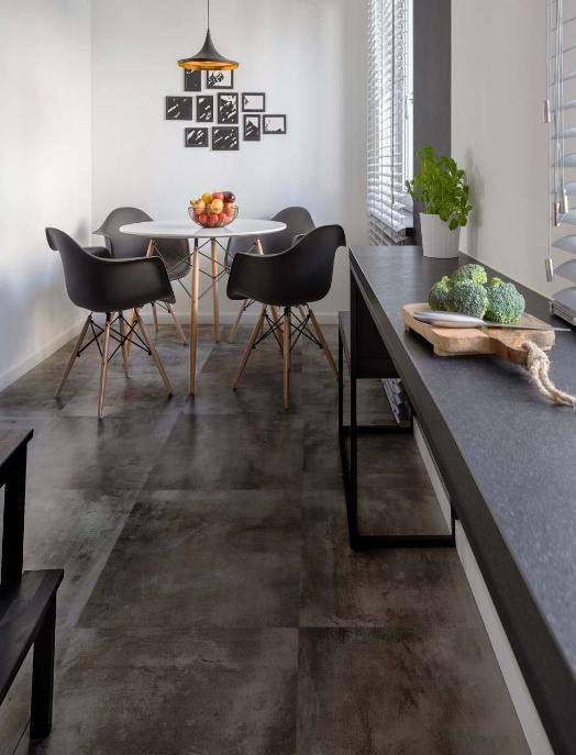 Kraus Matt Stanhope Vinyl Floor Tiles - Grey