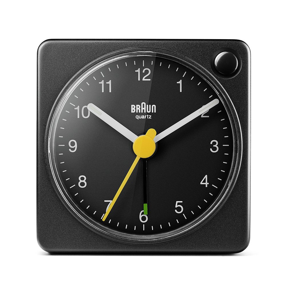 Braun Analogue Travel Alarm Clock - Black
