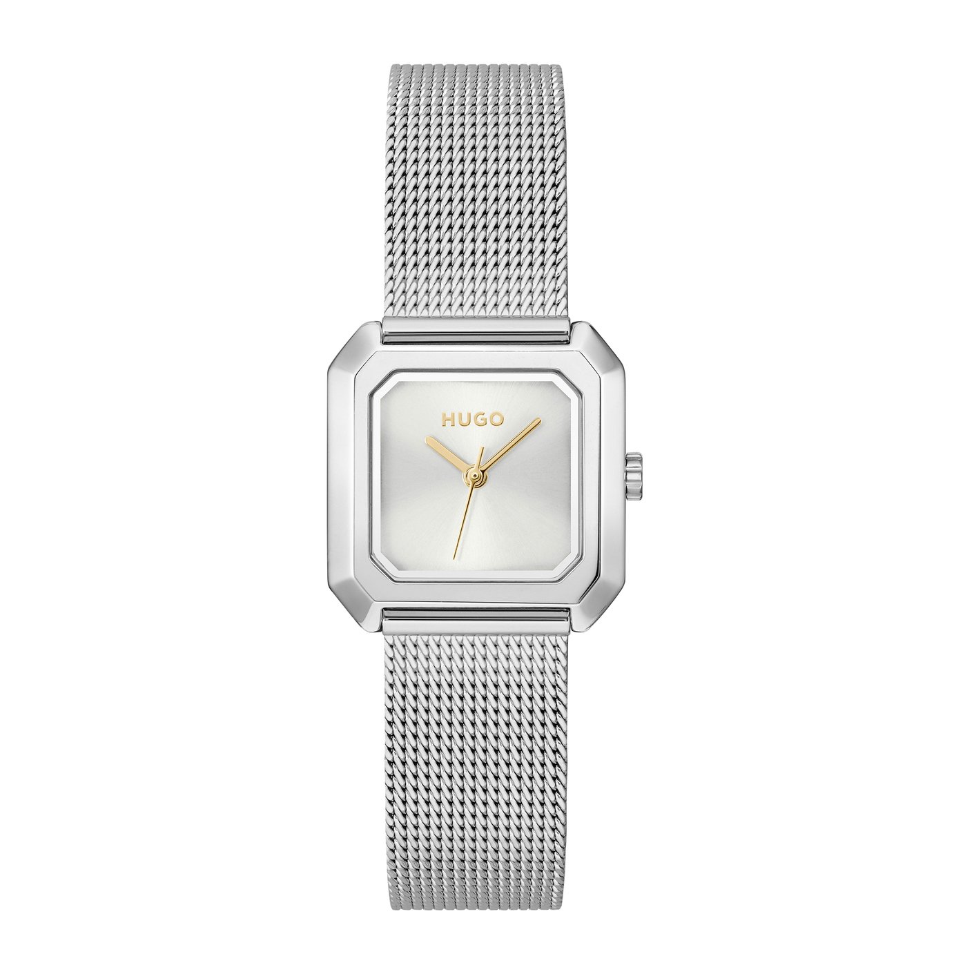 Hugo Stainless Steel Silver Coloured Mesh Strap Watch