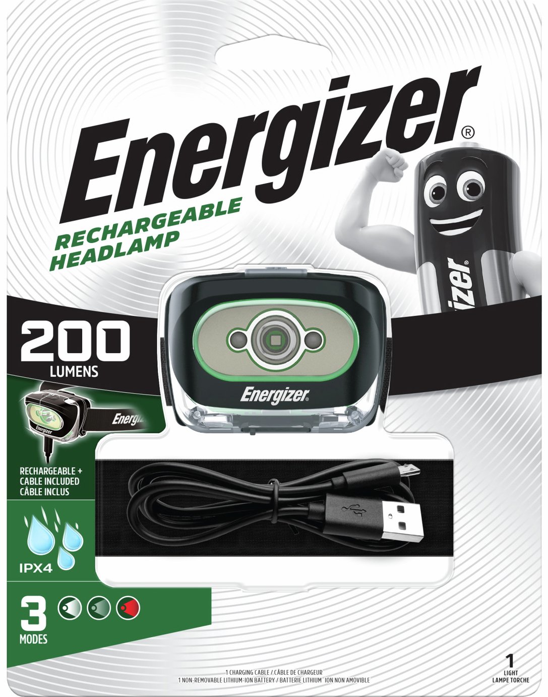 Energizer 200 Lumen Rechargeable Head Light