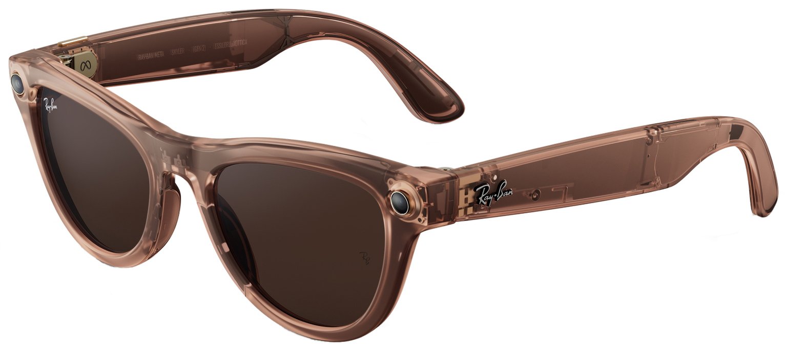 Ray-Ban Meta Skyler Gen 2 - Shiny Transparent Peach, Transitions Brown