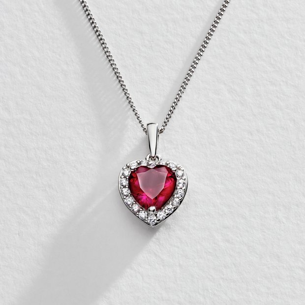 Ruby on sale silver pendant