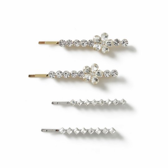 Fltizy Crystal Hair Slides - Pack of 4