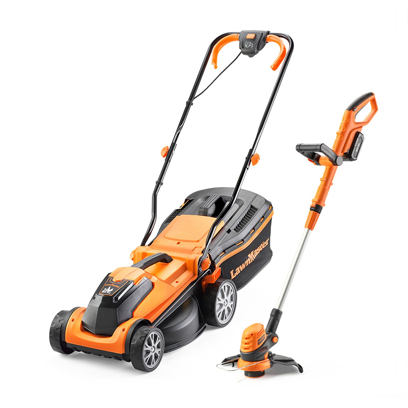 LawnMaster MX 24V 34cm Cordless Lawn Mower & 25cm 3 in 1 Grass Trimmer - 24V