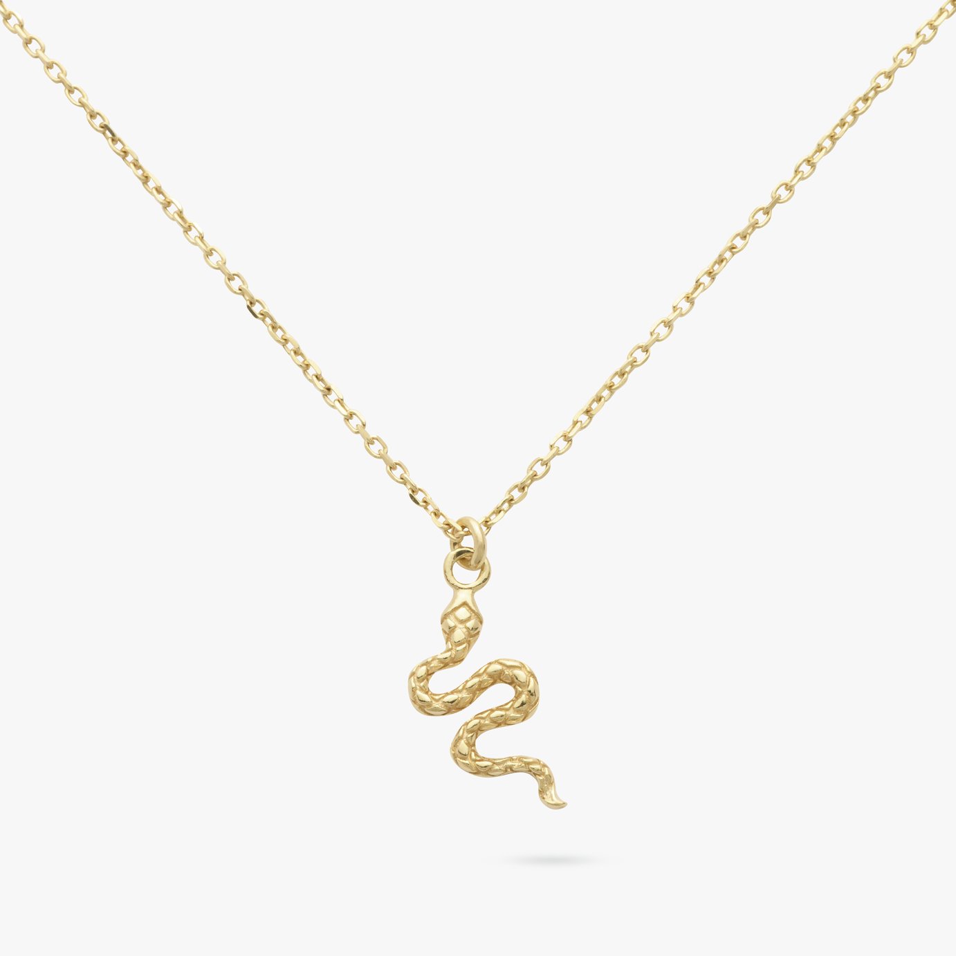 Revere 9ct Gold Plated Silver Mini Snake Pendant Necklace