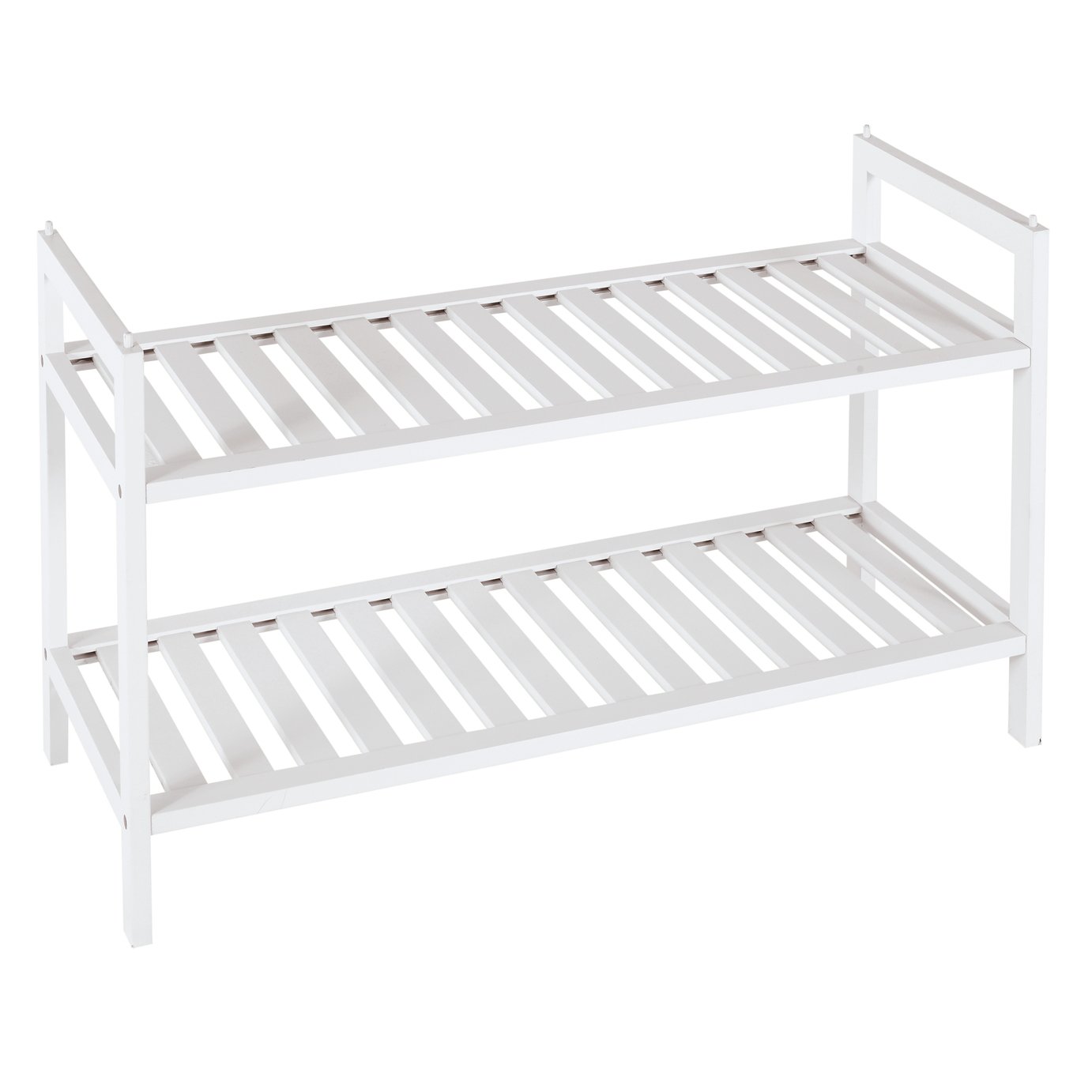 Habitat Kitt Bamboo 2 Shelf Shoe Rack - White