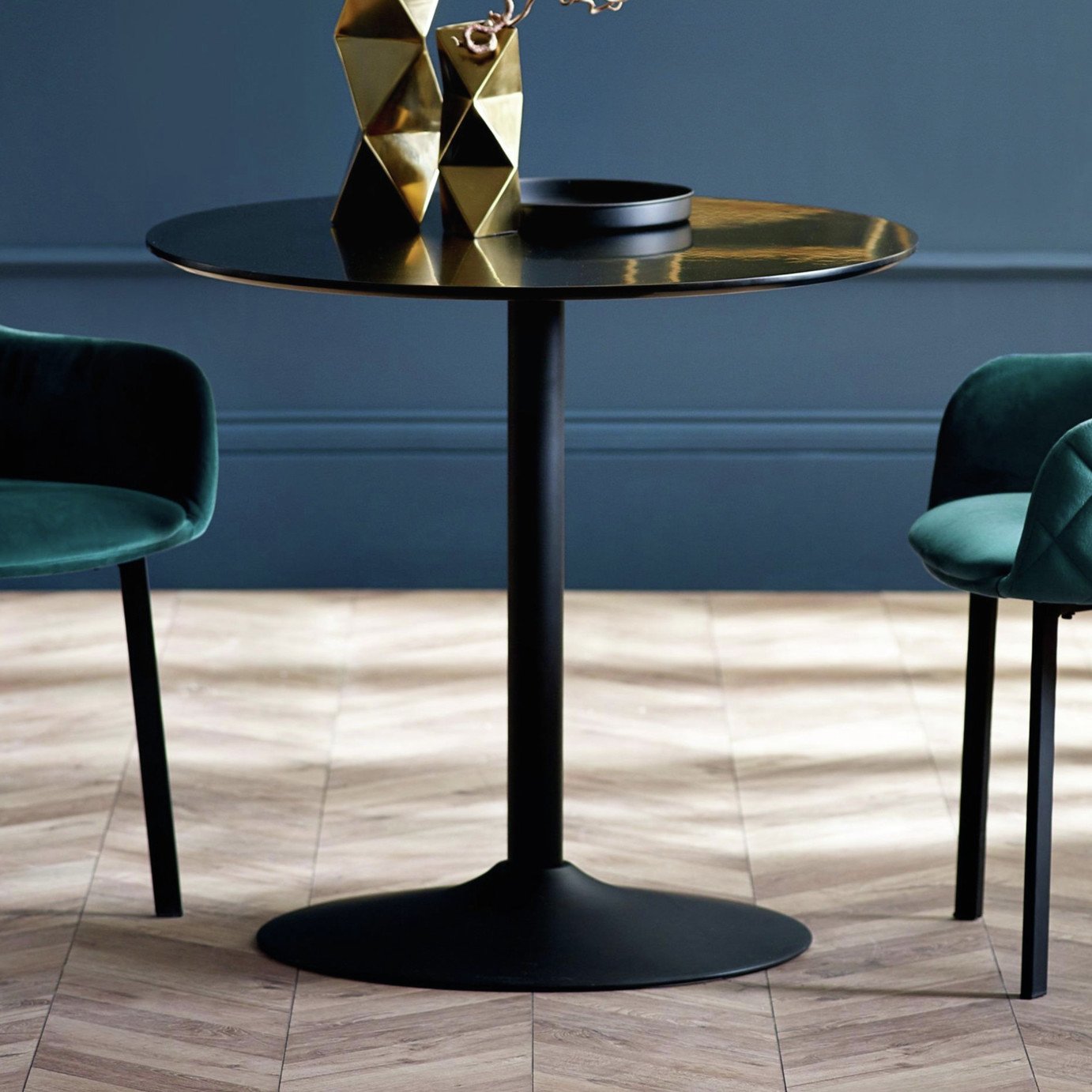 Julian Bowen Nero 2 Seater 80cm Round Dining Table - Black