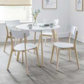 Julian Bowen Casa Pair of Dining Chairs - White & Oak