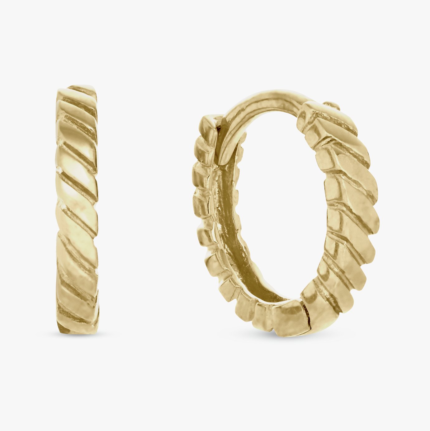 Revere Gold Plated Sterling Silver Twist Huggies Earrings