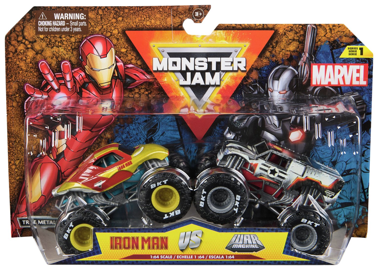 Monster Jam 1:64 Die Cast Marvel Monster Trucks - Pack of 2