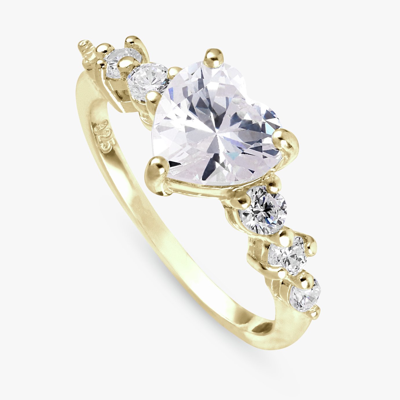 Revere Gold Plated Sterling Silver Heart Fashion Ring- Small