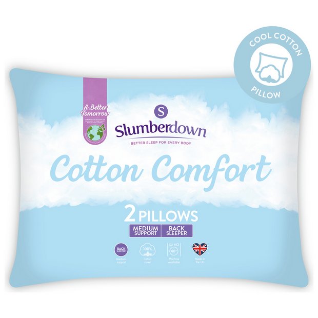 Buy Slumberdown Cotton Comfort Medium Pillow 2 Pack Pillows Argos