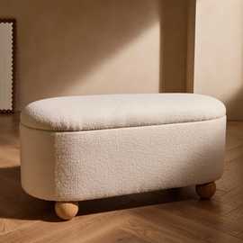 Habitat Poppy Boucle Ottoman - Natural