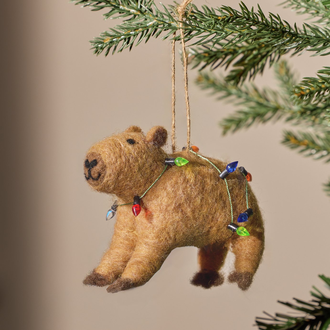 Argos Home Capybara Felt Hanging Christmas Decoration