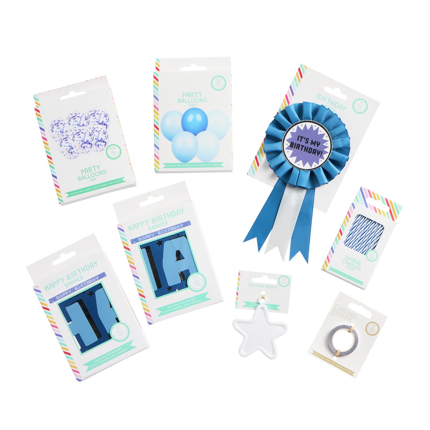 Mad Party Blue Balloon Bundle Birthday Kit