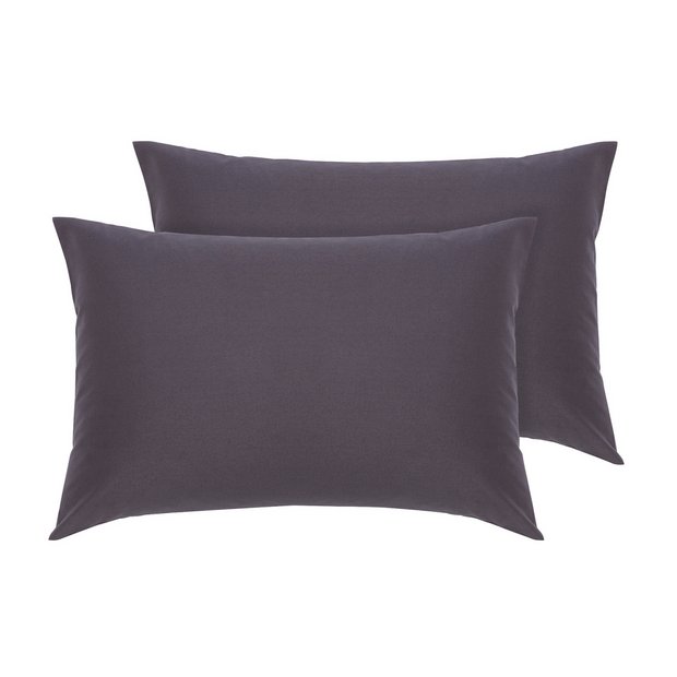 Buy Argos Home Brushed Cotton Standard Pillowcase Pair Charcoal