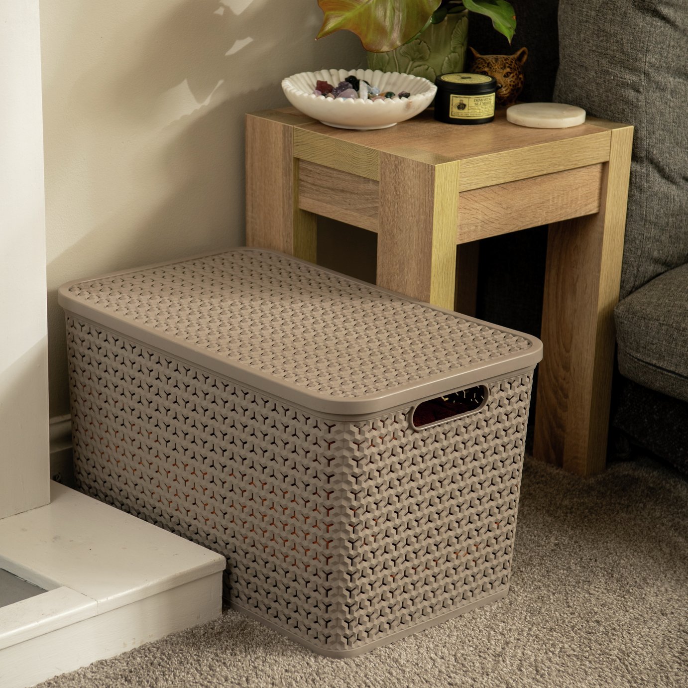 Strata Urban Store Set of 3 Storage Baskets with Lid - Mocha