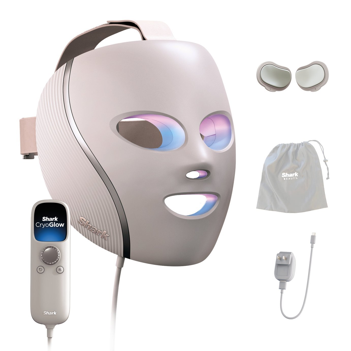 Shark CryoGlow Under-Eye Cooling LED Face Mask - Rose Glow