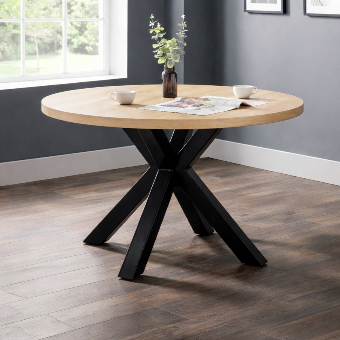 Julian Bowen Berwick 4 Seater Round Dining Table - Natural