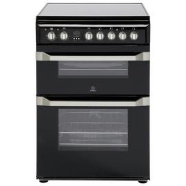 Indesit ID60C2 60cm Double Oven Electric Cooker - Black