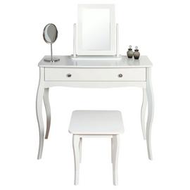  Amelie Dressing Table, Mirror and Stool - White