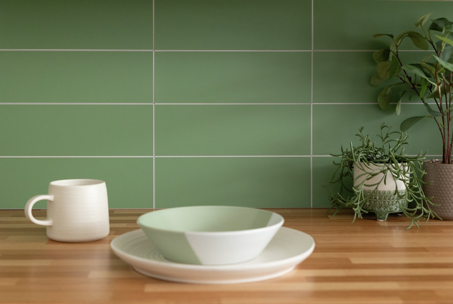 Wallpops Subway Green Tiles Wall Sticker