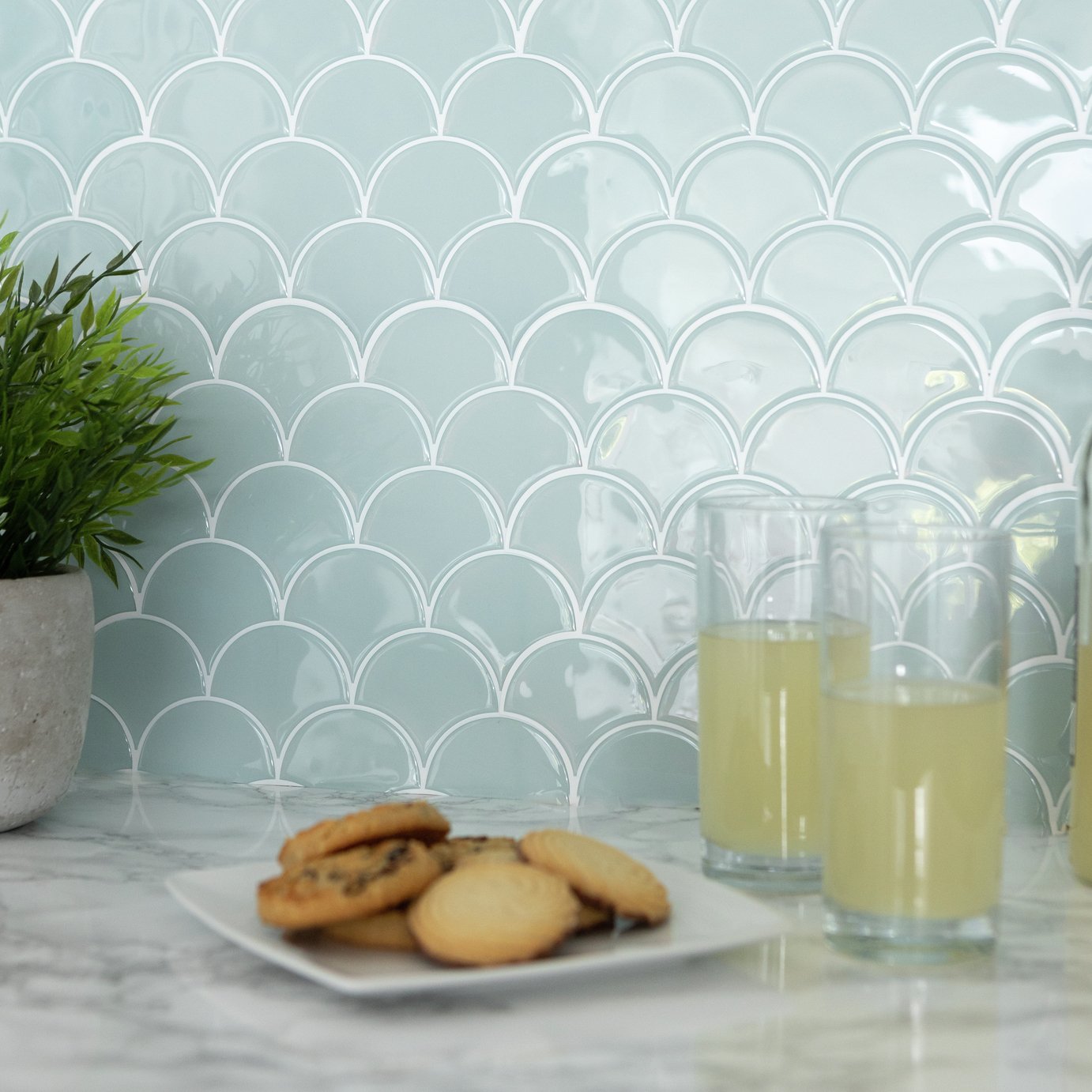 In Home Self-Adhesive Blue Wall Tiles