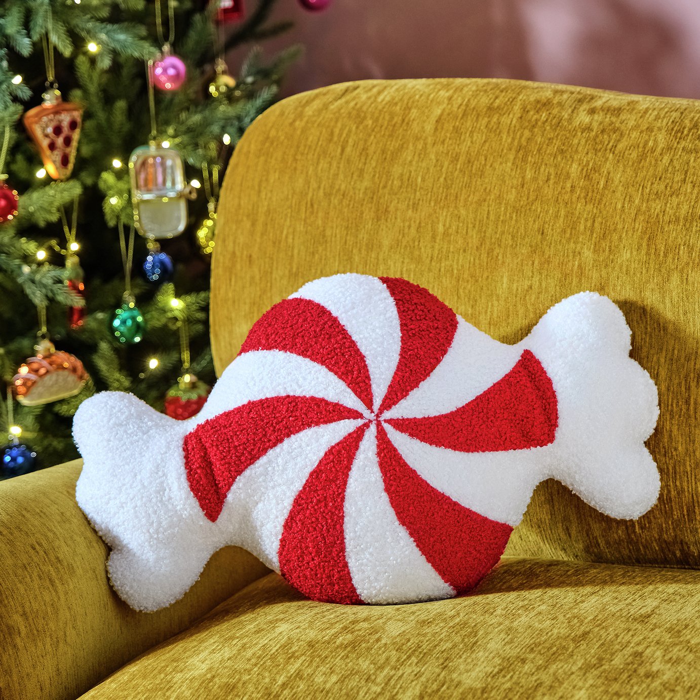Bayswood Sweet Shaped Cushion Red - 49x31cm