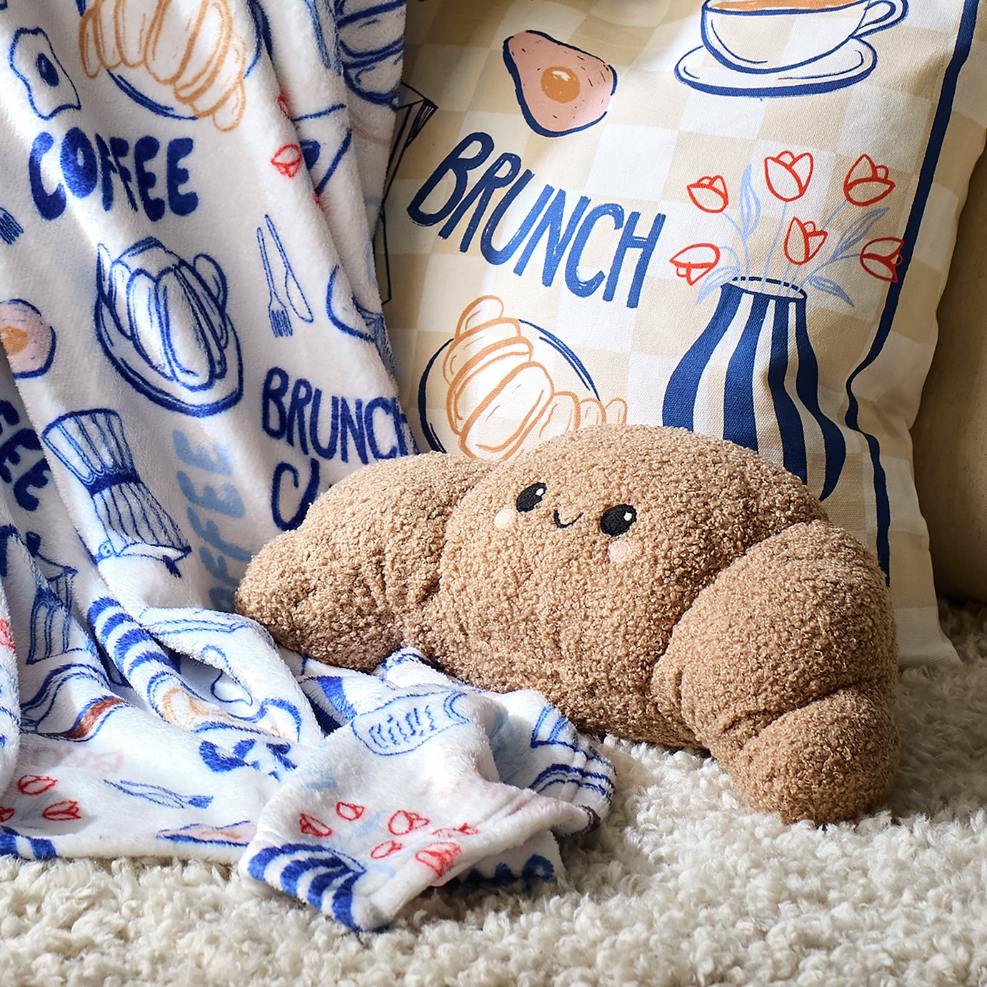 Argos Home Brunch Croissant Shaped Cushion Brown - 17x30cm