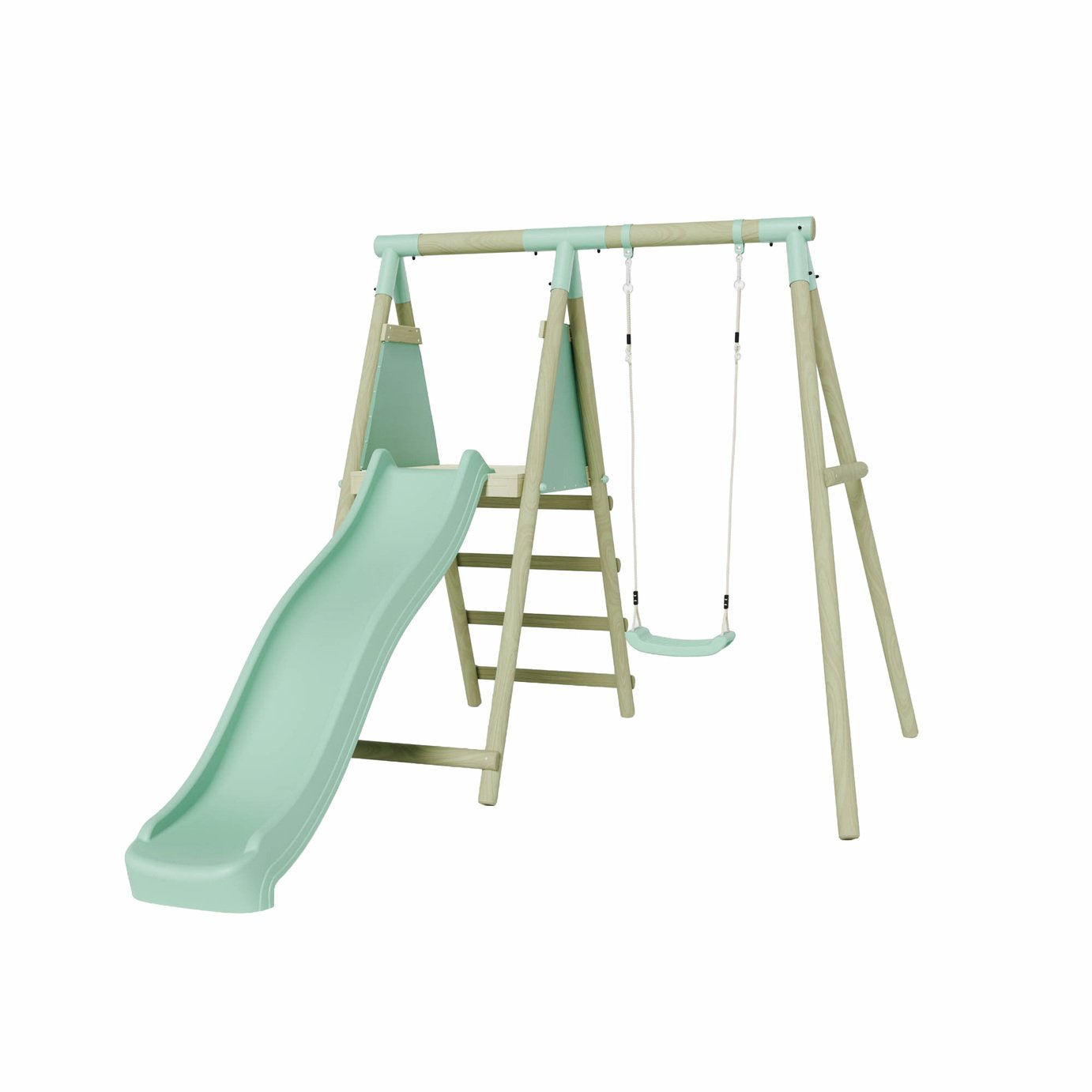 Mercia Wooden Single Swing with Slide
