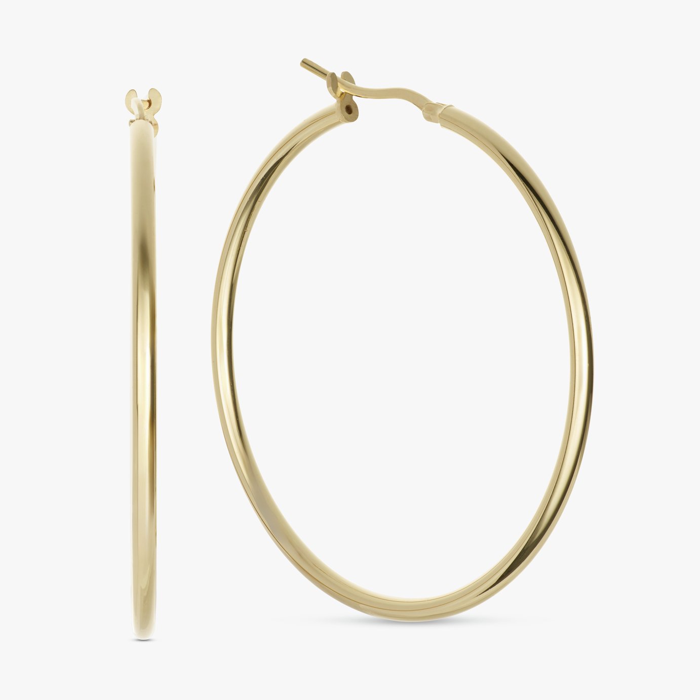 Revere 9ct Gold Plated Silver Superlight Hoop Earrings