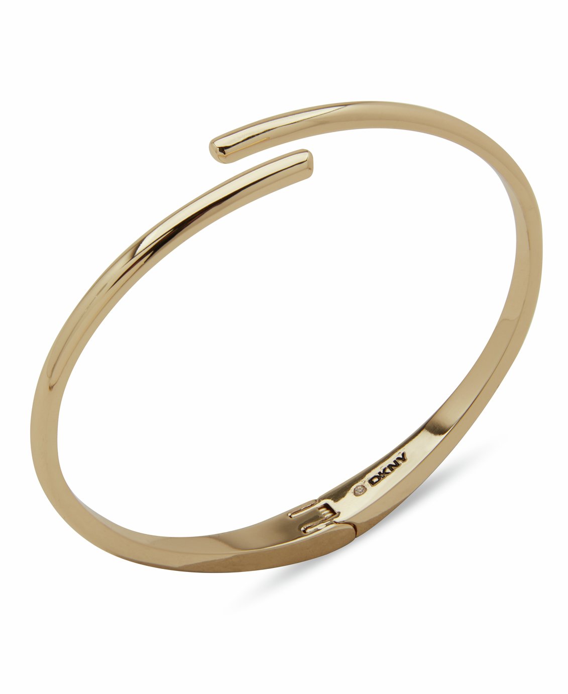 DKNY Gold Tone Open Ended Hinge Bangle