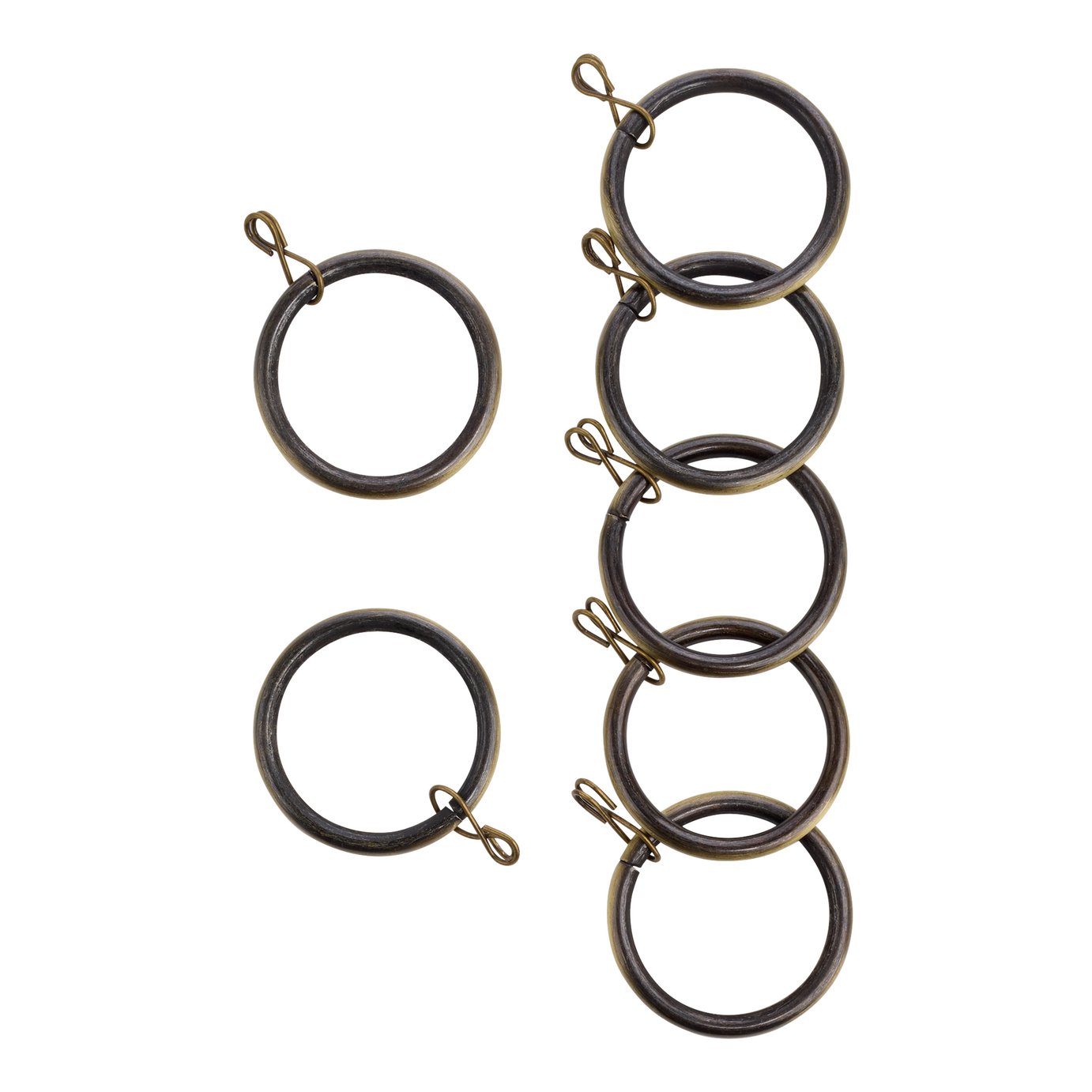 Argos Home 20 Metal Curtain Rings - Antique Brass