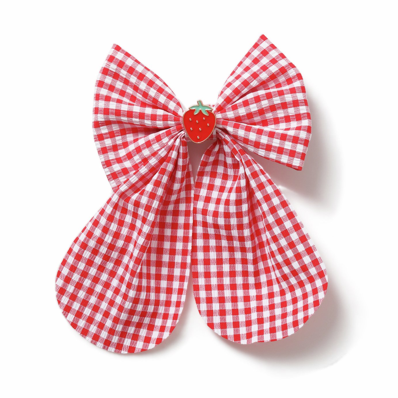 Flitzy Strawberry Gingham Hair Bow
