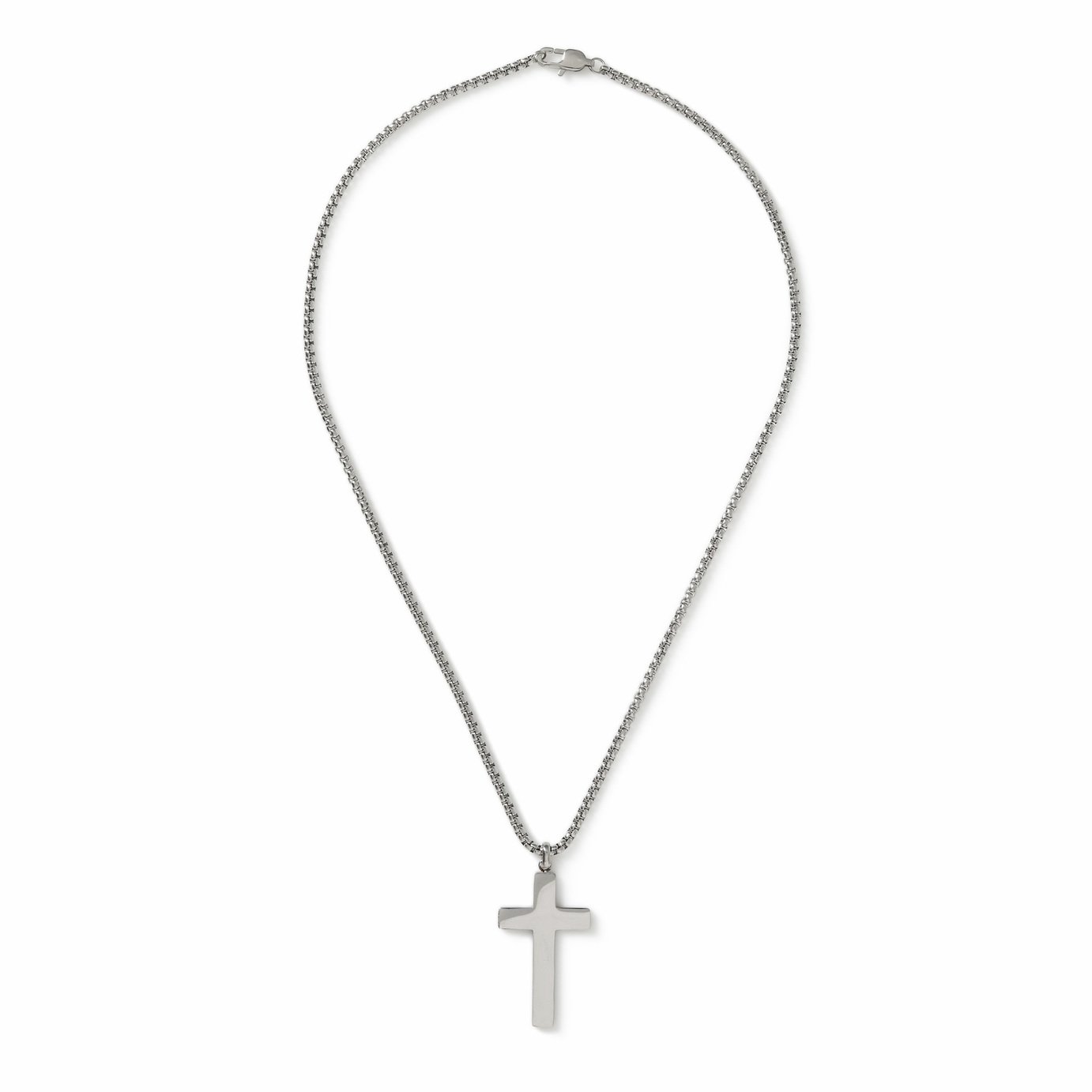 Uncommon Souls Silver Tone Cross Pendant Necklace