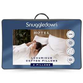 Snuggledown Hotel Cotton Medium Soft Pillow - 2 Pack