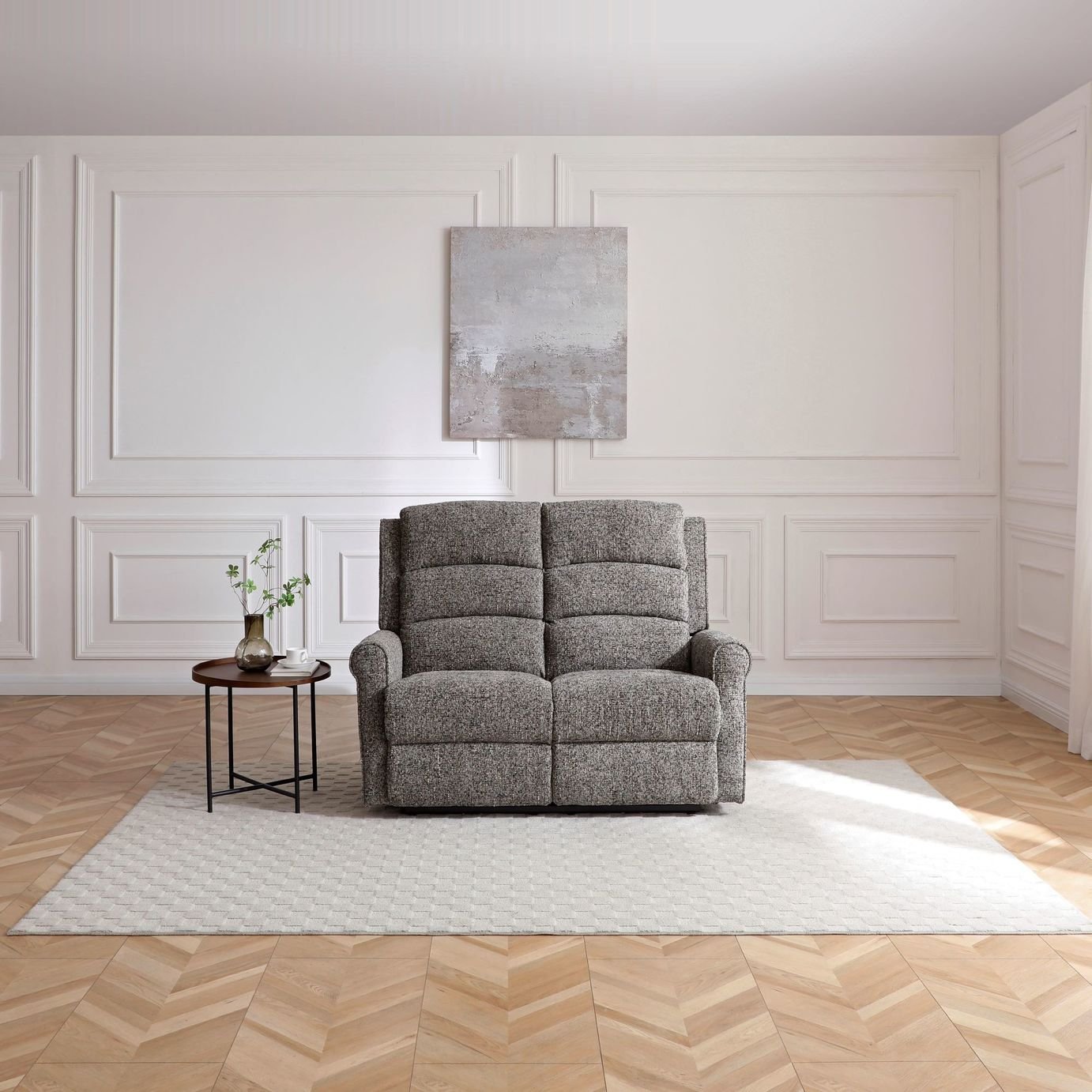 Kyoto Betsy Fabric 2 Seater Power Recliner Sofa - Grey