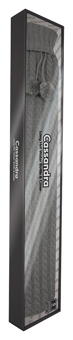 Cassandra Long Cable Knit Hot Water Bottle - Grey