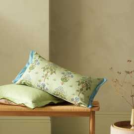 Habitat x Morris & Co. Sweet Meadow Bolster Cushion Sage - 60x30cm