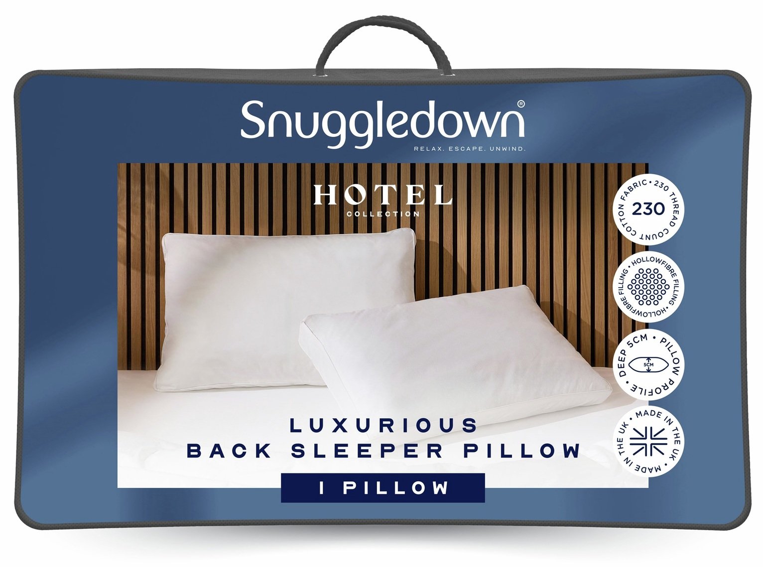 Snuggledown Hotel Back Sleeper Medium Soft Pillow - 1 Pack